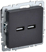 Розетка IEK BR-U21-D31-K02 BRITE USB A+A 3.1А РЮ10-1-БрЧ черный от Водопад  фото 1