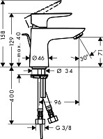 Смеситель для раковины Hansgrohe Talis E 71700000 с донным клапаном, хром от Водопад  фото 4