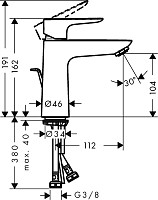 Смеситель для раковины Hansgrohe Talis E 71710140 с донным клапаном, шлифованная бронза от Водопад  фото 2