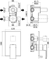 Смеситель для ванны и душа Paffoni Elle EL018CR/M встраиваемый, хром от Водопад  фото 2