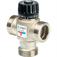 Клапан смесительный термостатический Stout SVM-0125-356532 для систем отопления и ГВС 1 1/4" НР 30-65°С KV 3,5 от Водопад  фото 1