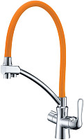 Смеситель для кухни Lemark Comfort LM3070C-Orange с подключением фильтра, хром / оранжевый от Водопад  фото 1