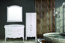 Пенал ASB-Woodline Модерн 11258 60 см, цвет белый (патина серебро) от Водопад  фото 2