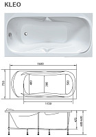 Акриловая ванна Marka One Kleo 58115 160х75 от Водопад  фото 4