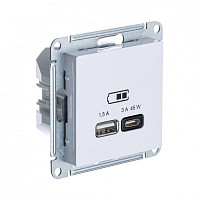 Розетка Systeme Electric ATN000129 USB AtlasDesign тип A+C 45Вт QC PD высокоскоростной ЗУ механизм белый от Водопад  фото 1