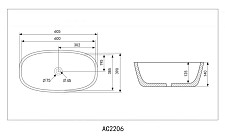 Раковина накладная Abber Rechteck AC2206MG 60,5х39х14, цвет серый матовый от Водопад  фото 4