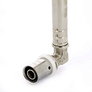 Трубка Г-образная пресс Uni-Fitt 16х15х300 мм, для м/п трубы, хром