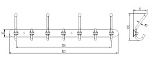Планка Ledeme L201-7 с 7-ю крючками, хром от Водопад  фото 2