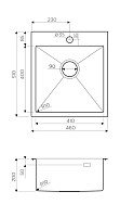 Мойка Omoikiri Akisame 4973095 460х510, 1 чаша, нержавеющая сталь, вороненая сталь от Водопад  фото 2