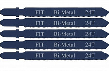 Полотна для электролобзика по металлу FIT Профи 41120, европейский хвостовик, Bi-metal, 24 TPI, 5 шт от Водопад  фото 2