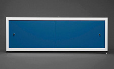Экран под ванну A-Screen 2 дверцы, матовый голубой 900-1500 мм, высота до 650 мм, белый / серый / черный профиль от Водопад  фото 1