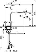 Смеситель для раковины Hansgrohe Metropol 32507670 донный клапан, матовый черный от Водопад  фото 2