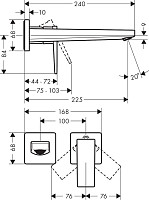 Смеситель для раковины Hansgrohe Metropol 32526140 встраиваемый, шлифованная бронза от Водопад  фото 2