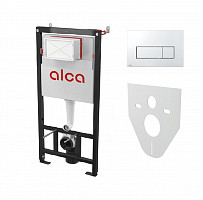 Инсталляция для унитаза Alca Plast Alcadrain AM101/1120-4:1 RU M571-0001, с клавишей хром и шумоизоляцией от Водопад  фото 1