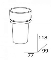 Стакан одинарный стекло FBS Universal Uni 025 (компонент для штанги аксессуаров) от Водопад  фото 2