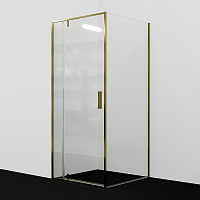 Душевой уголок WasserKRAFT Aisch 55P19 1000х1000х2000, прозрачное стекло, профиль матовое золото от Водопад  фото 1