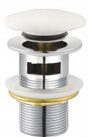 Донный клапан Cezares CZR-SAT7-Bi с системой "Клик-клак" с переливом, хром / белый от Водопад  фото 1