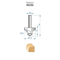 Фреза Энкор 46236 кромочная калевочная ф31,8х16 мм R9,5 мм хвостовик. 8 мм от Водопад  фото 2