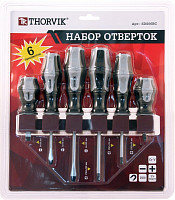 Набор отверток Thorvik SDS06BC стержневых на держателе, 6 предметов от Водопад  фото 1