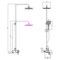 Душевая система Azario Infinity AZ-VBQ238U11C-1MF1J19A-ZH3394A-HB1153 для ванны с изливом от Водопад  фото 2