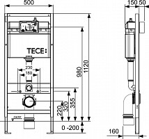Комплект инсталляции Tece Base 9400412 для подвесного унитаза с клавишей TECEnow  хром глянец, крепление, прокладка звукоиз. от Водопад  фото 3