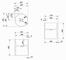 Раковина подвесная Abber Stein AS2625 42,2х42,2х50, цвет белый от Водопад  фото 5