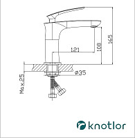 Смеситель Knotlor Finesse KN-40 для раковины, хром от Водопад  фото 3