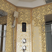 Душевая кабина Niagara Lux 7790G 900х900х2200 с г/м, стекло закаленное, профиль золото, стенки золото, поддон 45см от Водопад  фото 2
