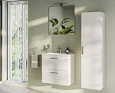 Комплект мебели Vitra Mia 75021 60 см (тумба, раковина, зеркало), белый глянец от Водопад  фото 2