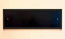 Экран под ванну A-Screen 2 дв.черный матовый 900-1200мм, высота (до 650мм) белый/серый/черный профиль от Водопад  фото 1