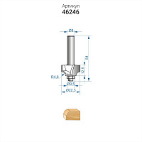 Фреза Энкор 46246 кромочная калевочная ф22,3х12,5 мм R4,8 мм хвостовик. 8 мм от Водопад  фото 4