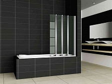 Шторка для ванны Cezares PRATICO-V-4-100/140-C-Cr 1000х1400, стекло прозрачное, профиль хром от Водопад  фото 1