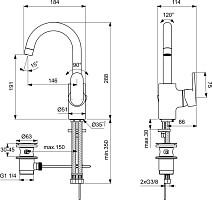 Смеситель для раковины Ideal Standard Вито B0410AA, с донным клапаном, хром от Водопад  фото 2