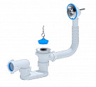 Обвязка для ванны Ани-пласт E050 1.1/2&quot;х40 мм, с выпуском и переливом, плоский сифон
