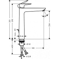 Смеситель для раковины Hansgrohe Talis E 71716670 с донным клапаном, матовый черный от Водопад  фото 2