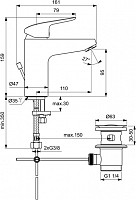 Смеситель для раковины Ideal Standard Ceraflex B1712AA донный клапан, хром от Водопад  фото 2