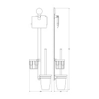 Штанга Artwelle Harmonie HAR 054 с 3-мя аксессуарами для туалета 72 см, матовое стекло, хром от Водопад  фото 2