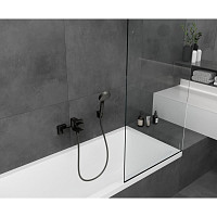 Смеситель для ванны и душа Hansgrohe Vernis Shape 71450670 черный матовый от Водопад  фото 2