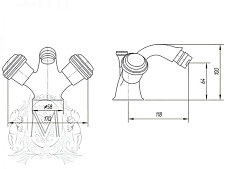 Смеситель для биде Migliore Axo Swarovski ML.AXO-644F-BR с донным клапаном, бронза от Водопад  фото 2