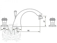 Смеситель для биде Migliore Axo Swarovski ML.AXO-625F-BR на 3 отверстия, с донным клапаном, бронза от Водопад  фото 2