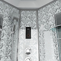 Душевая кабина Niagara Lux 7790W 900х900х2200 с г/м, профиль хром, стенки серебро, поддон 45см от Водопад  фото 2
