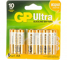 Алкалиновые батарейки GP Ultra Alkaline GP 15AU4/2-CR6 Ultra 72/720 15А AA - 4+2 шт. промо-блистер от Водопад  фото 1