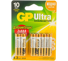Алкалиновые батарейки GP Ultra Alkaline GP 24AU4/2-2CR6 Ultra 72/720 24А AАA - 4+2 шт. промо-блистер от Водопад  фото 1