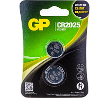 Литиевая дисковая батарейка GP Lithium GP CR2025-2CRU2 20/1200 2 шт. блистер от Водопад  фото 1