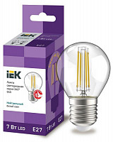 Лампа светодиодная IEK LLF-G45-7-230-40-E27-CL, филаментная 360° 7 Вт, G45, 4000 К, E 27, от Водопад  фото 1