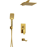 Душевая система WasserKRAFT Aisch A175571 встраиваемая, золото матовое от Водопад  фото 1