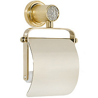 Держатель туалетной бумаги Boheme Royal Cristal 10921-G с крышкой, золото от Водопад  фото 1