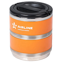 Термос ланч-бокс Airline ITT02 для еды с ручкой, 2 контейнера, 1,4 л, оранжевый/черный от Водопад  фото 2