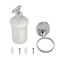 Дозатор для жидкого мыла Solinne Modern 16191 2516.131 стеклянный, хром, стекло-сатин от Водопад  фото 5
