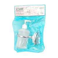 Дозатор для жидкого мыла Solinne Blanco B-51106 2516.133 стеклянный, хром, стекло-сатин от Водопад  фото 2